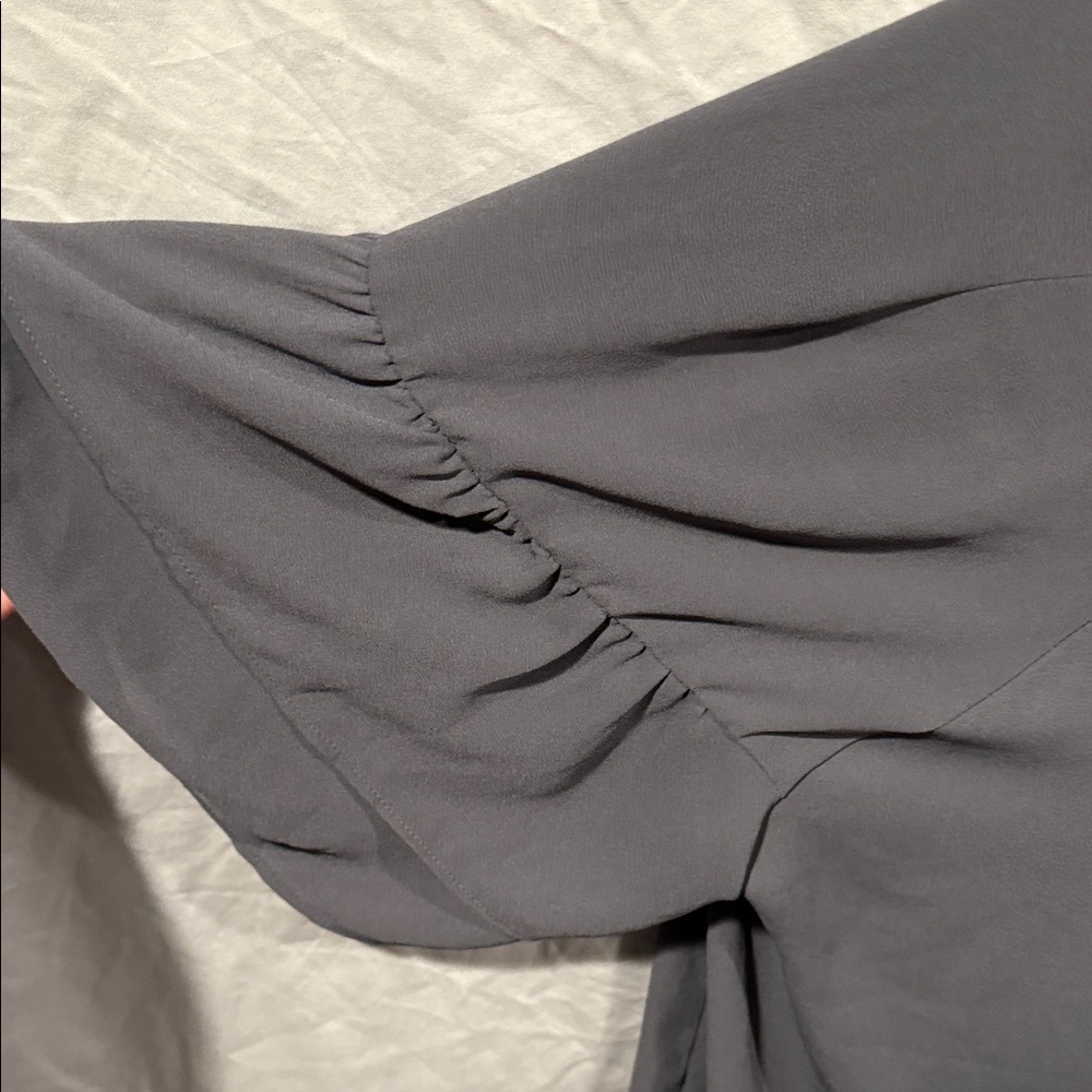 LOFT Slate Ruffle Sleeve Blouse - Picture 3 of 7